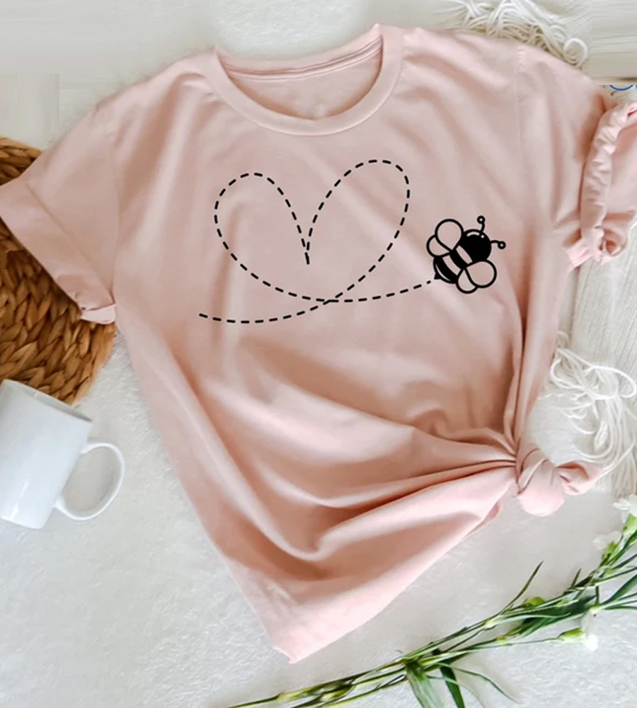 Bee with Heart T Shirt