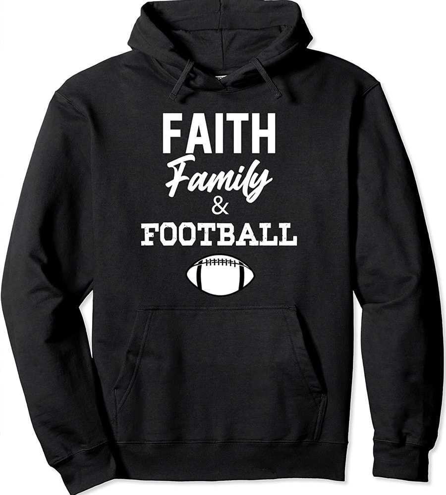 Fall Faith Family Football Hoodie