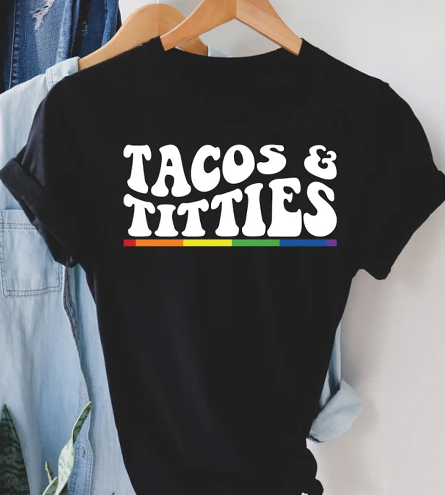 Get Round Neck Printed Tacos and Titties Shirt