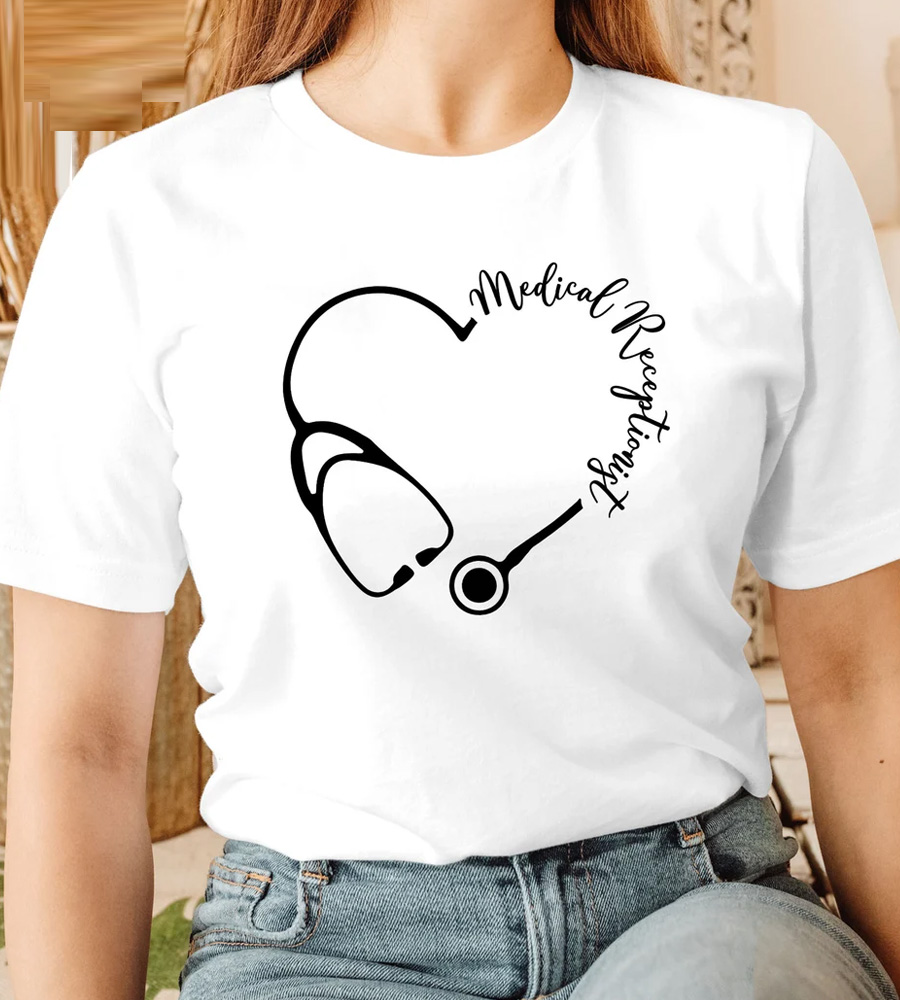 Medical Receptionist Heart Shirt