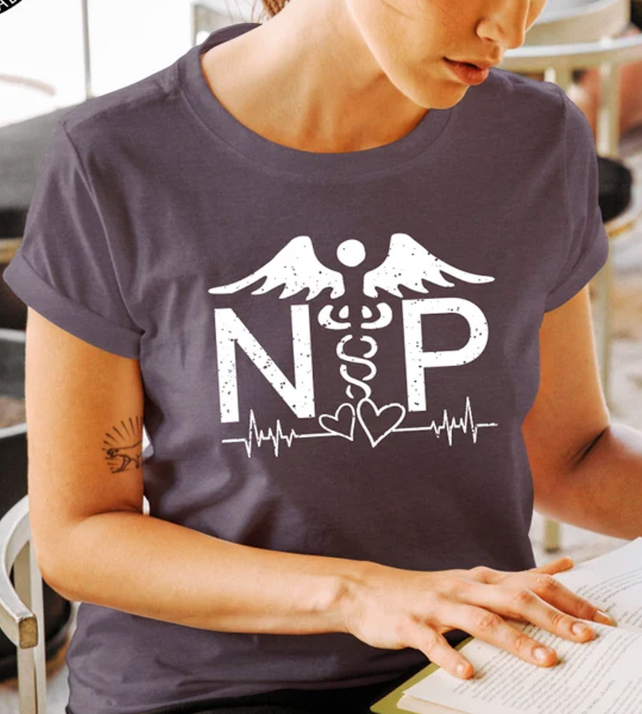 Nurse Practitioner Heartbeat Shirt 0